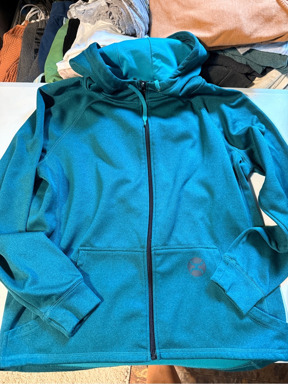 Hooey Turquoise Hooded Zip Sweatshirt